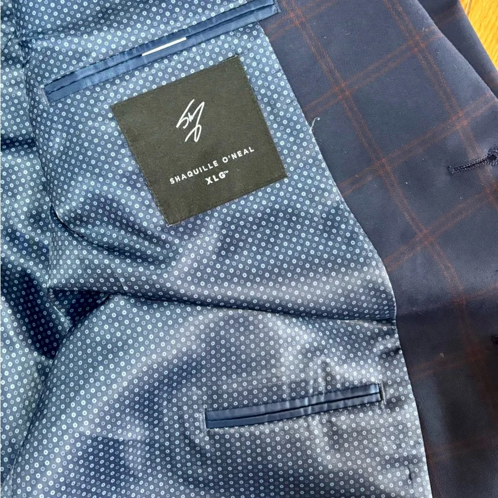 Shaquille O’Neal Men’s ‎ Blue Plaid Blazer size XLG 52L